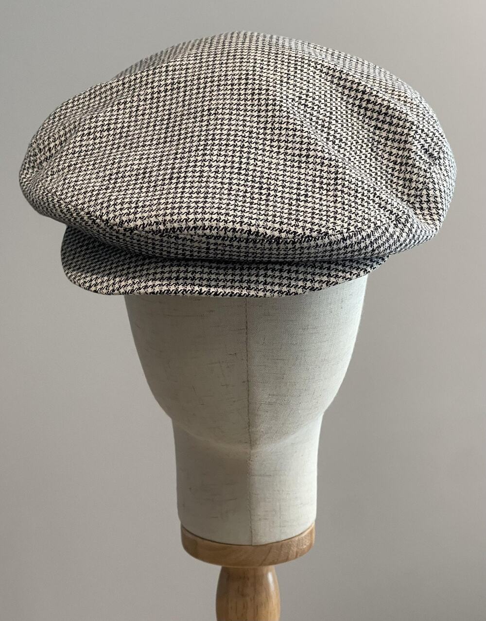 VTG Matinique Hat Cap Newsboy Mens One Size Black Check Cotton Adjustable Casual